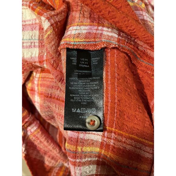 Pilcro Anthropologie The Hadley Relaxed Plaid Women’s Sz M Long Sleeve Shirt - Picture 5 of 8